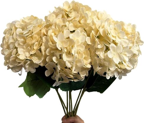 WISTART 8 Pcs Large Hydrangea Artificial Flowers 27.5 inches Realistic Single Long Stem Full Faux Silk Hydrangea Bouquets Flowers Arrangements Home Decor DIY Wedding Centerpieces(Dark Green) in Saudi Arabia
