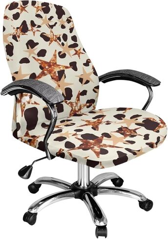 Cadowhimsy Black Gold Marble Texture Print Anti-Dust Office Chair Cover Removable Computer Chair Slipcover for Armchair Swivel Boss Chair Protector for Home Office Decoration, Large in Saudi Arabia