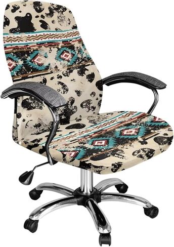 Cadowhimsy Black Gold Marble Texture Print Anti-Dust Office Chair Cover Removable Computer Chair Slipcover for Armchair Swivel Boss Chair Protector for Home Office Decoration, Large in Saudi Arabia