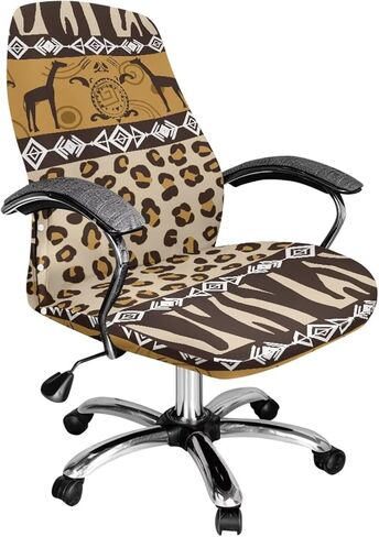 Cadowhimsy Black Gold Marble Texture Print Anti-Dust Office Chair Cover Removable Computer Chair Slipcover for Armchair Swivel Boss Chair Protector for Home Office Decoration, Large in Saudi Arabia