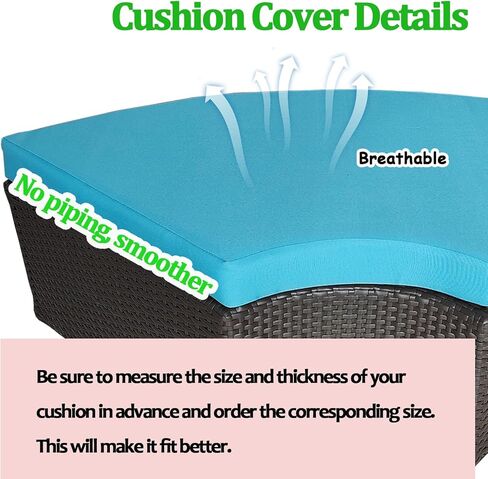 WQZWDFC 75" 4-PCS Round Sectional Daybed Cushion Replacement Cover Model-B1, Outdoor Patio Rattan Sun Bed Water-Resistant Cushions Slipcover with Zipper (Dark Gray, Circle 23.5-Thick 4 1/2") in Saudi Arabia