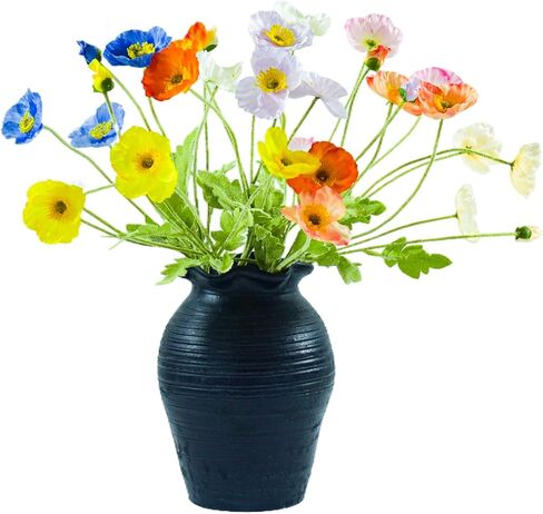 Kabcxci Artificial Poppy Flowers,8 Pcs Fake Silk Flowers for Home Decor,Wedding,Party Decoration, and Table Centerpiece Arrangement,Bendable Stems （Mixed Colors） in Saudi Arabia