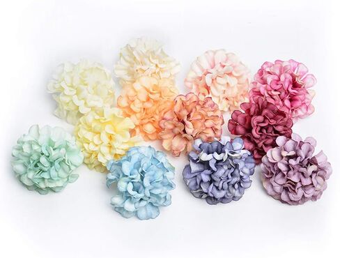 Teensery 24 Pcs 1.8" Artificial Hydrangea Flower Heads Bulk Silk Flower for Wedding Decoration Home Decor Party Supplies DIY Crafts (Mixed Color) in Saudi Arabia
