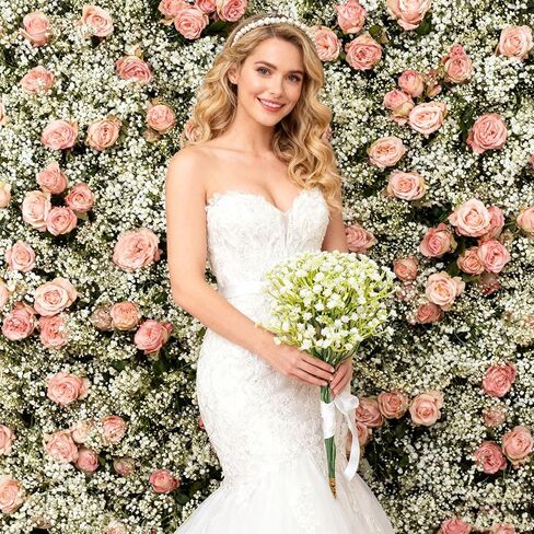 YONOOQ 30 قطعة من الزهور الاصطناعية للتنفس، زهور جيبسوفيلا بيضاء ذات ملمس حقيقي لحفلات الزفاف والمنزل والحديقة وباقات مركزية وترتيبات الزهور والديكورات in Kuwait