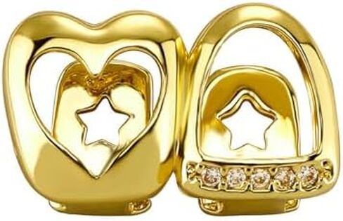 Y2K 18K Gold Plated Gold Finish Gold Teeth Dental Grillz Cap Crown Hip Hop Party Accessories for Men Women in Saudi Arabia