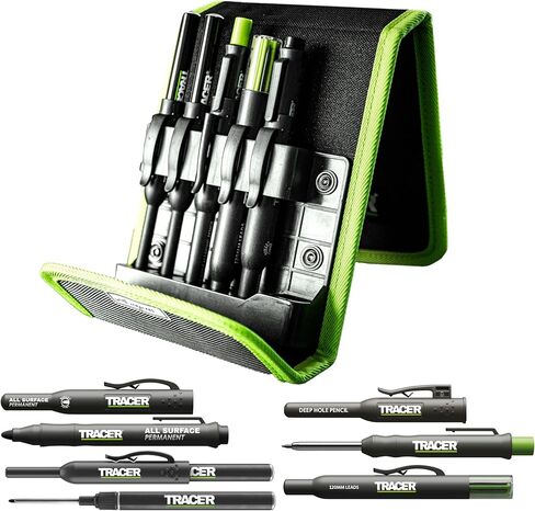 Tracer Marking Kit - Deep Hole Pencil, ALH1 Lead set and 2 Clog Free Markers with Holsters. Construction pencil & Marker set in Kuwait