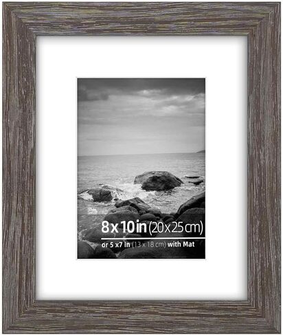 إطار صور من خشب الحظيرة المستصلحة مقاس 11 × 14 بوصة من DUCIHBA، خيار عرض متعدد، زجاج فائق الوضوح، مع حصيرة لصور مقاس 8 × 10 بوصة، فنون جدارية، خشب متأثر بالطقس in Kuwait