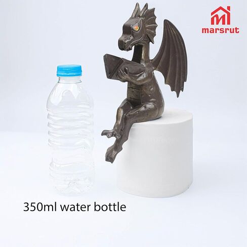 تمثال تمثال التنين لكتاب القراءة، زخرفة إبداعية صغيرة لطيفة على شكل ديناصور صغير لرف الكتب في الحديقة ورف للكبار وسطح المكتب وسطح المكتب في الهواء الطلق وديكورات الترحيب بالمنزل الجديد، مع نظارات هدية in Kuwait