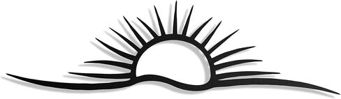 لوحة فنية جدارية معدنية من Pluviart Sunrise & Wave - ديكور حائط شمسي حديث لغرفة المعيشة، تعليق حائط كبير بسيط، ديكور منزلي - هدية له، هدية عيد الميلاد (50 بوصة × 14 بوصة) in Kuwait