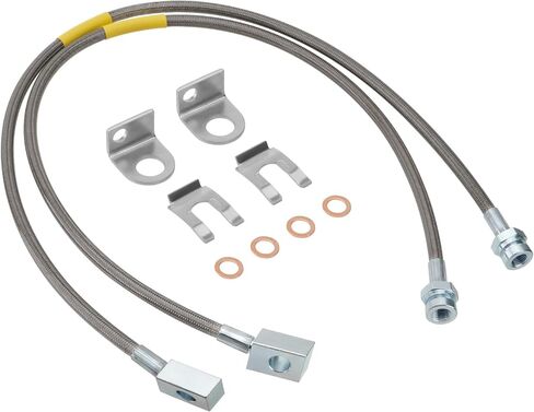 2PCS Rear Brake Lines 89708, Extended Braided Stainless Steel Brake Lines for 4"-6" Lift, Compatible with 2007-2018 Jeep Wrangler JK 2WD/4WD in Saudi Arabia
