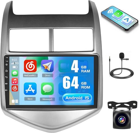 4G 64G for for Chevrolet Chevy Sonic Aveo 2011-2016 Radio Screen CarPlay Android 13 IPS 9" Touchscreen Car Stereo Android Auto Backup Camera Bluetooth 5.0 GPS FM RDS EQ 13UI in Saudi Arabia