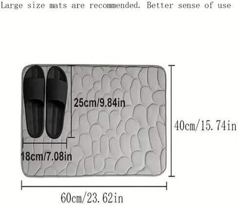 Luxurious Coral Fleece Non-Slip Bathroom Mat - Soft, Absorbent, Machine Washable Bath Rug with PVC Backing, Ideal for Bathroom Safety, Bathroom Safety Decorative Bath PVC Backing Mat.Black in Saudi Arabia