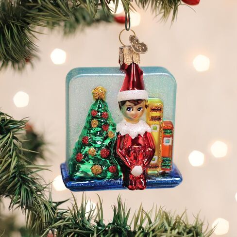 Old World Christmas Scout Elf Storytime Glass Blown Ornament for Christmas Tree, Handcrafted Holiday Decoration, Elf on The Shelf in Saudi Arabia