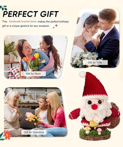 HEALDOT Last Christmas Santa Claus Figurine Ornaments for Stocking Stuffers Decorations Indoor Inspirational Gifts for Women Men Grandkids Handmade Emotional Positive Santas (Red) in Saudi Arabia
