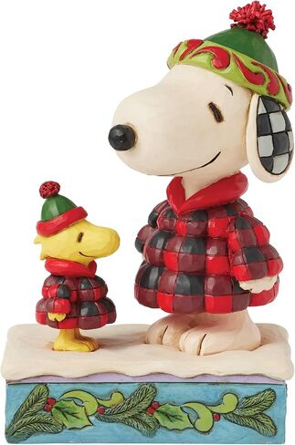 تمثال Enesco Peanuts من Jim Shore Snoopy and Woodstock يرتدي سترات منتفخة، 5.5 بوصة، متعدد الألوان in Saudi Arabia