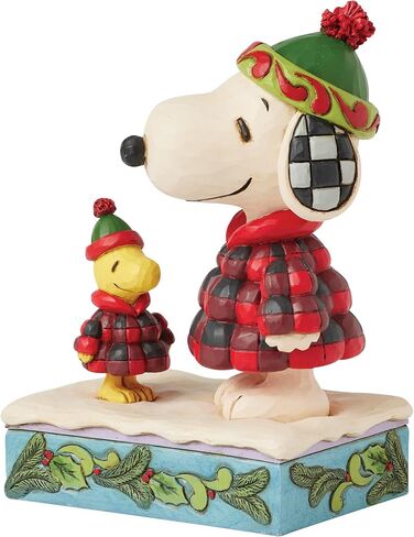 تمثال Enesco Peanuts من Jim Shore Snoopy and Woodstock يرتدي سترات منتفخة، 5.5 بوصة، متعدد الألوان in Saudi Arabia