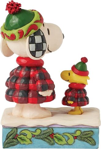 تمثال Enesco Peanuts من Jim Shore Snoopy and Woodstock يرتدي سترات منتفخة، 5.5 بوصة، متعدد الألوان in Saudi Arabia