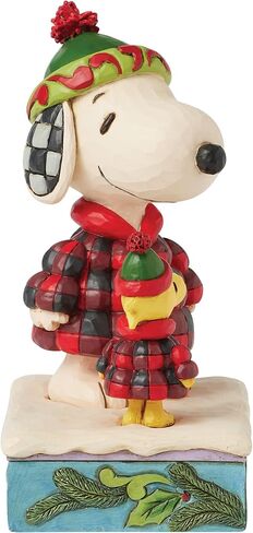 تمثال Enesco Peanuts من Jim Shore Snoopy and Woodstock يرتدي سترات منتفخة، 5.5 بوصة، متعدد الألوان in Saudi Arabia