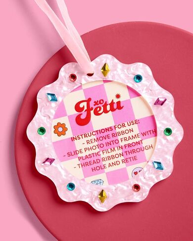 xo، زخرفة إطار الصورة الوردي Fetti | صور زينة شجرة عيد الميلاد، حفلة العطلة، هدية شتوية لطيفة للفتيات، حشوة تخزين، عاطفية in Kuwait