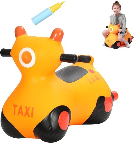 INPANY Pink Unicorn Hopper, Horse Hopper, Bouncy Inflatable Animal Ride-on Toy for Children, Boys and Girls, Toddlers (Pump Included) in Kuwait