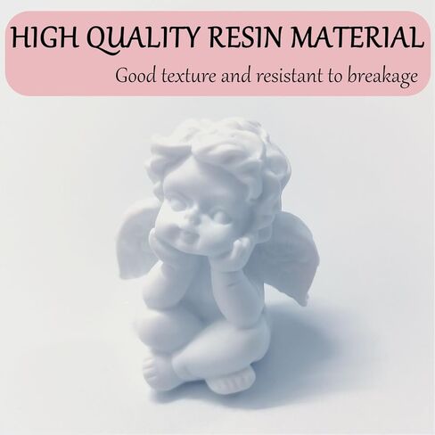 Hikiwin 8Pcs Resin Cherubs White Angel Statue Figurine,Sleeping Baby Angel Statue Cherub in Wings Feathers Statue Figurine,Small Angels as Table Decoration or Grave Gift in Kuwait