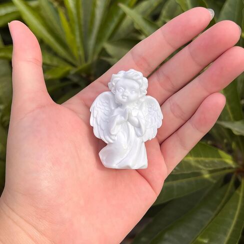 Hikiwin 8Pcs Resin Cherubs White Angel Statue Figurine,Sleeping Baby Angel Statue Cherub in Wings Feathers Statue Figurine,Small Angels as Table Decoration or Grave Gift in Kuwait
