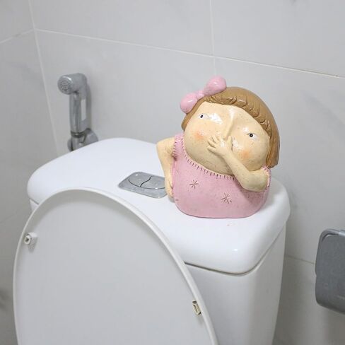 Marsrut Girl Holding Nose Bathroom Statue: Hilarious Restroom Art & Funny Girls Decor Figurines and Sculptures, Quirky Whimsical Toilet Shelf Sitters for Powder Room, Home & Bathroom Decoration in Saudi Arabia
