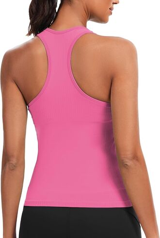 Ecogoose Sports Bra for Women, Wide Straps Racerback Built-in Bra Tank Tops,Gym Yoga Sports Shirts Running Athletic Crop Top in Kuwait