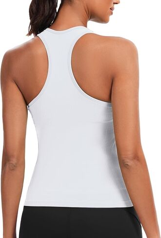 Ecogoose Sports Bra for Women, Wide Straps Racerback Built-in Bra Tank Tops,Gym Yoga Sports Shirts Running Athletic Crop Top in Kuwait