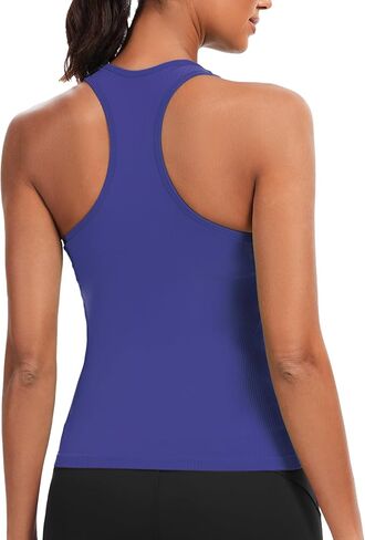 Ecogoose Sports Bra for Women, Wide Straps Racerback Built-in Bra Tank Tops,Gym Yoga Sports Shirts Running Athletic Crop Top in Kuwait