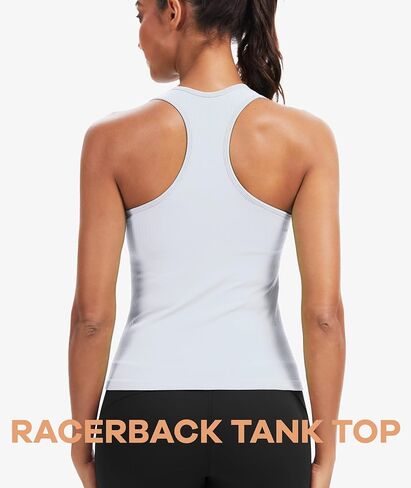 Ecogoose Sports Bra for Women, Wide Straps Racerback Built-in Bra Tank Tops,Gym Yoga Sports Shirts Running Athletic Crop Top in Kuwait