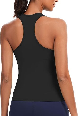Ecogoose Sports Bra for Women, Wide Straps Racerback Built-in Bra Tank Tops,Gym Yoga Sports Shirts Running Athletic Crop Top in Kuwait