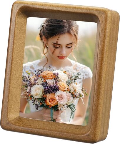 uxcell 4 x 5inch Natural Wood Photo Frames, Mini Wooden Finish Picture Frame Tabletop Photo Frame with Mat for Desktop Display Wall Mounting, Teak color in Saudi Arabia