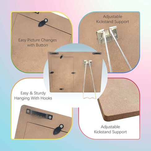 إطار صورة PSBGPC Besties مقاس 4x6 - إطار صورة الصداقة باللون الوردي - حامل سطح الطاولة أو معلق على الحائط (خطافات وحبل) - هدايا لأعياد الميلاد، والكريسماس، والتخرج، وعيد جالنتينا، وعيد الأم، وما إلى ذلك. (007) in Kuwait