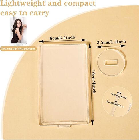 MAQUITA 15 Pcs Acrylic Photo Frame with Base, 2 x 3 inch Double Sided Clear Photo Frame Clear Square Mini Picture Frames Desktop Acrylic Frames for Home Office Desk Decor in Saudi Arabia