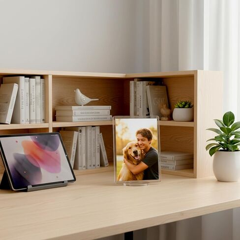 MAQUITA 15 Pcs Acrylic Photo Frame with Base, 2 x 3 inch Double Sided Clear Photo Frame Clear Square Mini Picture Frames Desktop Acrylic Frames for Home Office Desk Decor in Saudi Arabia