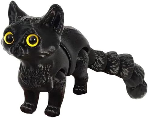 6.3 Inch 3D-Printed Black Cat Collectible Figurine for Home Office Executive Desk Decor in Saudi Arabia