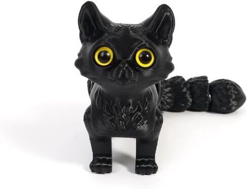 6.3 Inch 3D-Printed Black Cat Collectible Figurine for Home Office Executive Desk Decor in Saudi Arabia