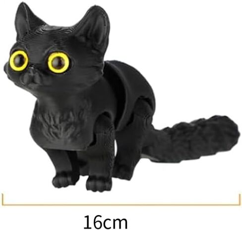 6.3 Inch 3D-Printed Black Cat Collectible Figurine for Home Office Executive Desk Decor in Saudi Arabia