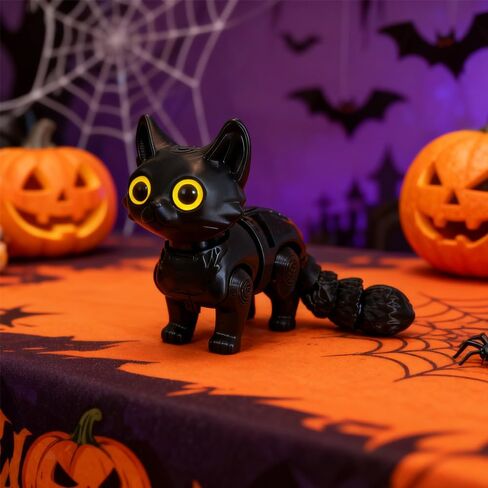 6.3 Inch 3D-Printed Black Cat Collectible Figurine for Home Office Executive Desk Decor in Saudi Arabia