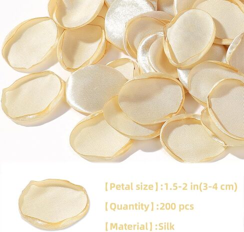 CNYMANY 200pcs بتلات الورد، بتلات زهرة الحرير الشمبانيا الذهبية لحفل الزفاف زهرة فتاة سلة الشمبانيا بتلات الورد السائبة للممر الجدول المركزية زينة دش الزفاف حزب الاقتراح in Kuwait