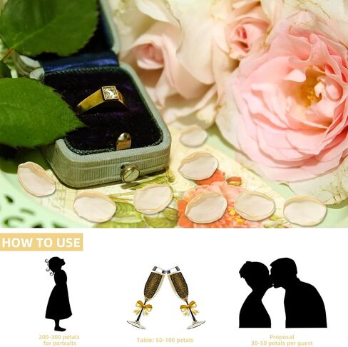CNYMANY 200pcs بتلات الورد، بتلات زهرة الحرير الشمبانيا الذهبية لحفل الزفاف زهرة فتاة سلة الشمبانيا بتلات الورد السائبة للممر الجدول المركزية زينة دش الزفاف حزب الاقتراح in Kuwait