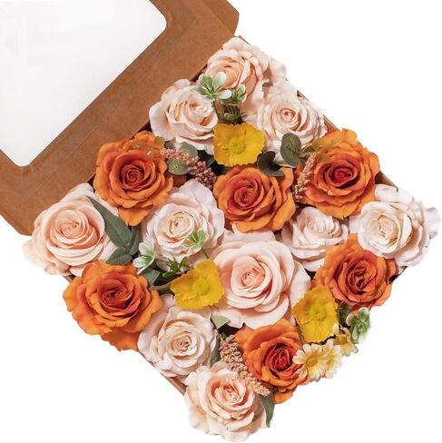 FANKO Artificial Rose Fake Flowers: Light Pink Rose Bouquet Peony Fake Flowers Burgundy Rose Faux Flowers for Wedding/Table Decoration/Centerpieces/Party/Cake in Saudi Arabia