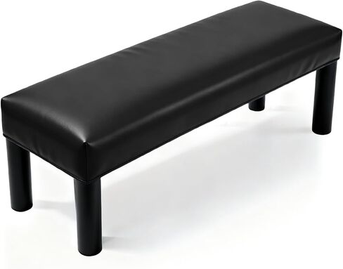 uxcell Waterproof Dining Bench Cover, Stretch PU Leather Rectangular Bench Seat Protector Slipcover 39.4"-47.2" for Piano Benches Kitchen Dining Room Chairs, Black in Saudi Arabia