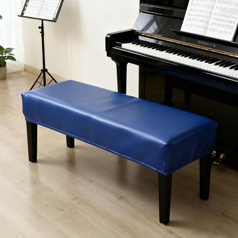 uxcell Waterproof Dining Bench Cover, Stretch PU Leather Rectangular Bench Seat Protector Slipcover 39.4"-47.2" for Piano Benches Kitchen Dining Room Chairs, Black in Saudi Arabia