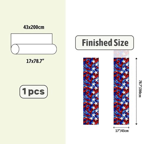 AMAZING WALL 4th of July USA Patriotic Stained Glass Pattern Frosted Window Film-Stars and Stripes,Decorative Privacy Film for Home,Office,or Bathroom,17" x 78.7" 1 PCS in Saudi Arabia