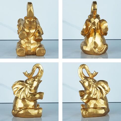 NOOKNAK Elephant Statue Decor - Brings Good Luck for Home Decor, Office Shelf, Living Room Display, Collectible Figurine Gift（Gold） in Saudi Arabia
