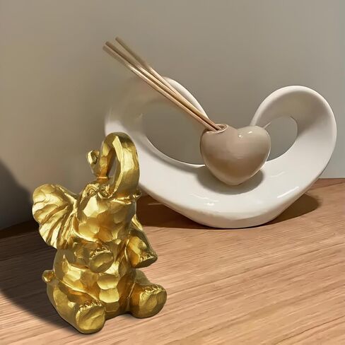 NOOKNAK Elephant Statue Decor - Brings Good Luck for Home Decor, Office Shelf, Living Room Display, Collectible Figurine Gift（Gold） in Saudi Arabia