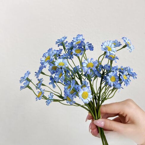 6Pcs Artificial Flowers Real Touch Faux Gypsophila Bouquet DIY Floral Bouquets Arrangement for Wedding Centerpieces and Decorations Daisy White in Saudi Arabia