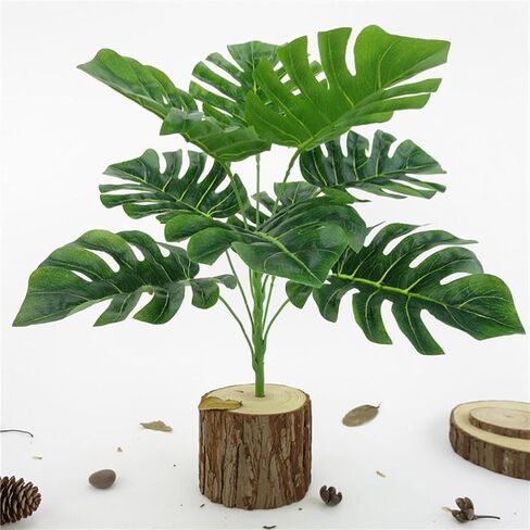 9 Head Artificial Plant GreenTurtle Backed Leaf DIY Fake Wreath Leaves Home Party Wedding Office Table Decoration Supplies in Saudi Arabia
